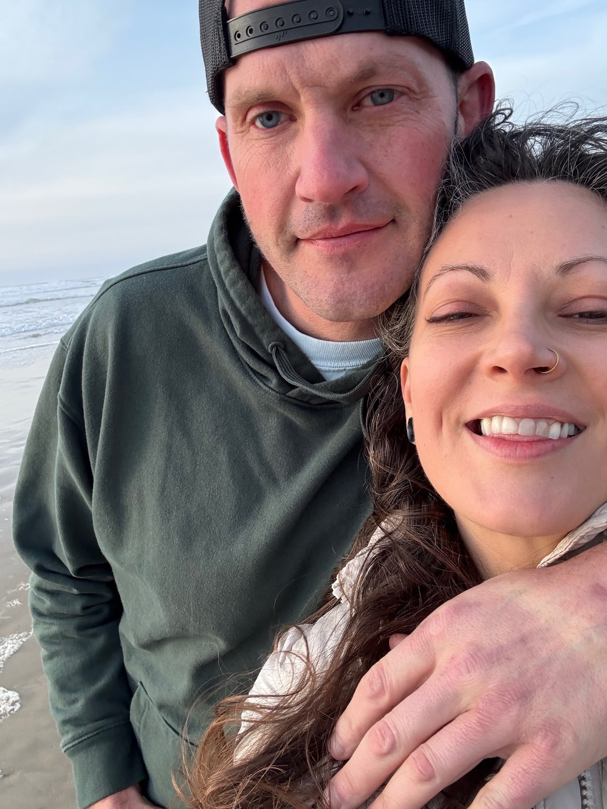 Heidi and Jon together on the Oregon coast